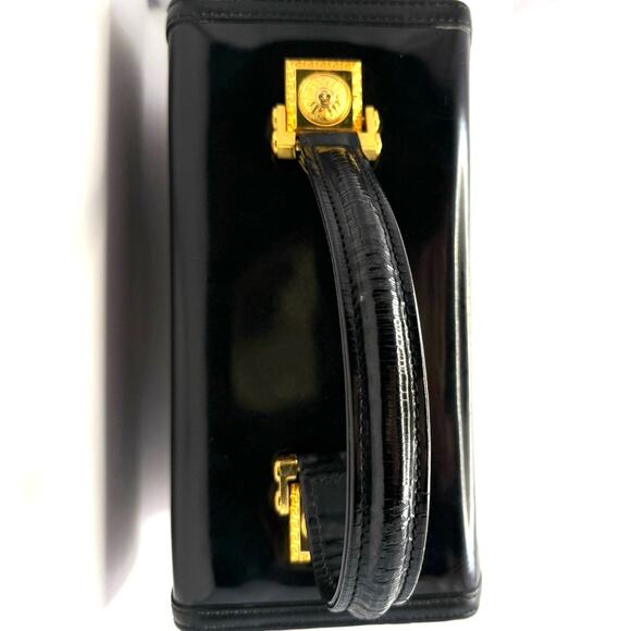 Versace Vintage Top Handle Patent Leather Tote with Gold Hardware - Picture 3 of 11